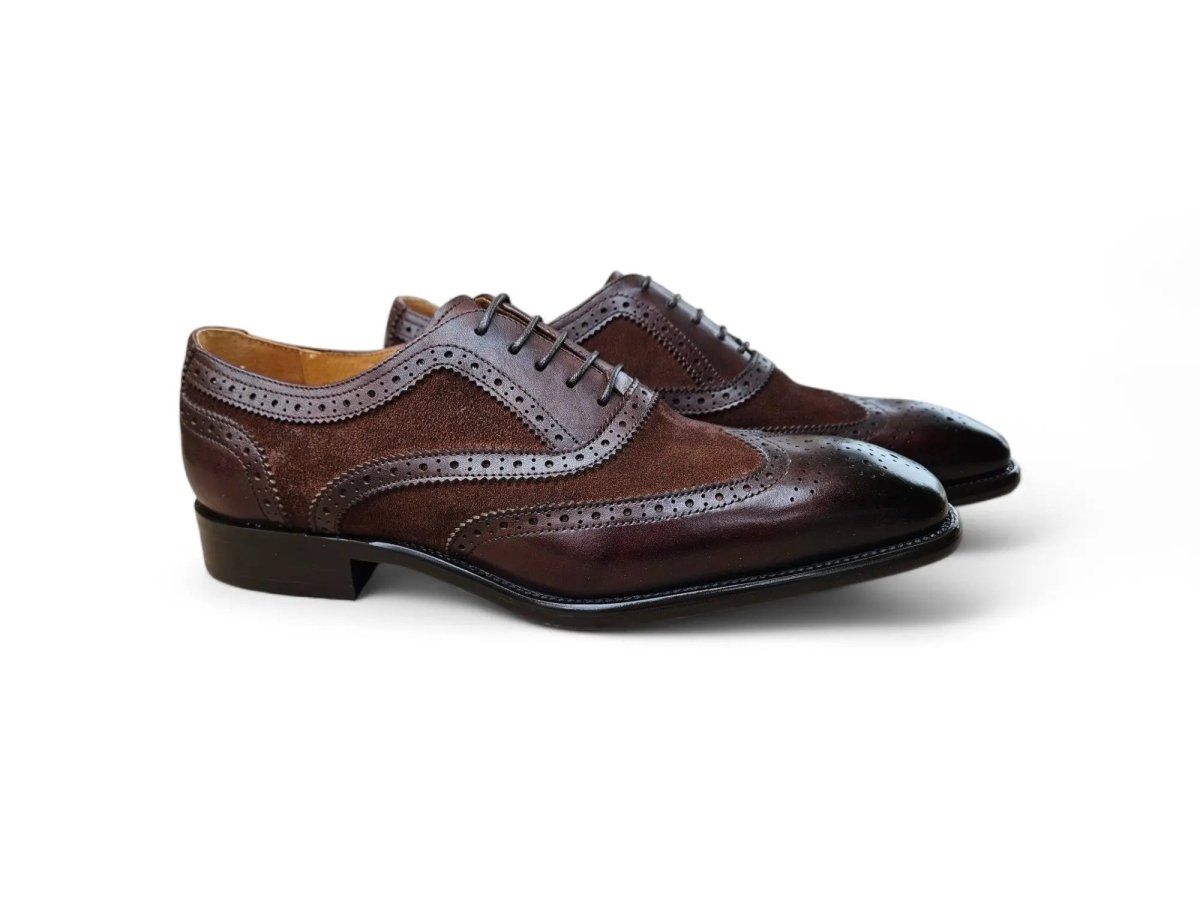 Carrucci Wingtip Oxford Leather And Suede Ks509 - 25sc Shoes by Carrucci Shoes – Don't Panic Shoes