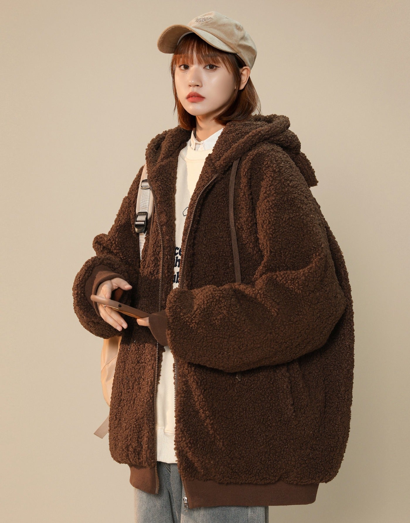 Niepce Women's Furry Bunny Ears Winter Jacket