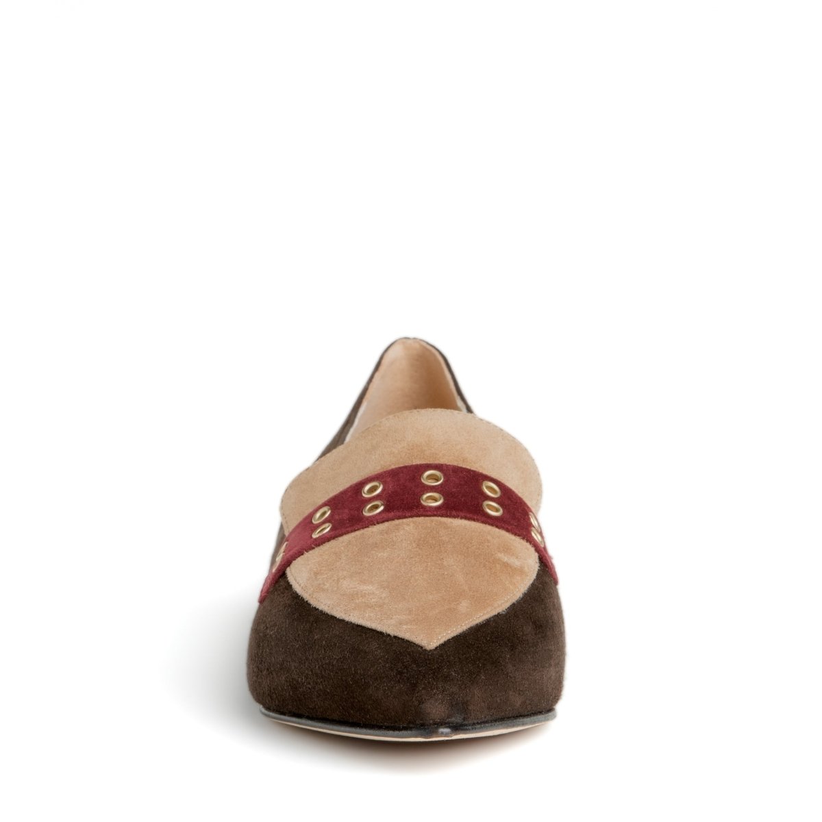 Cecily Loafer Two Tone Brown Suede Leather Memory Insole Boots by Beautiisoles – Don't Panic Shoes