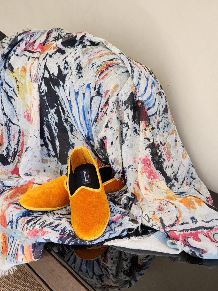 Chagall White 02 Bamboo Fiber Handcrafted Florence Bamboo Scarves by Mar Soreli – Don't Panic Shoes