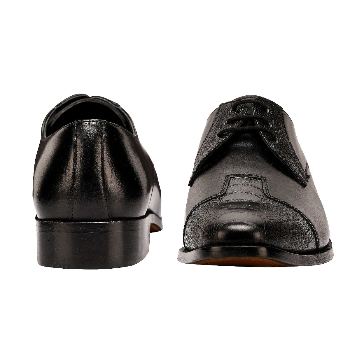 Charlie Leather Derby Style Men's Dress Shoes - Tan And Black Color Shoes by Libertyzeno – Don't Panic Shoes