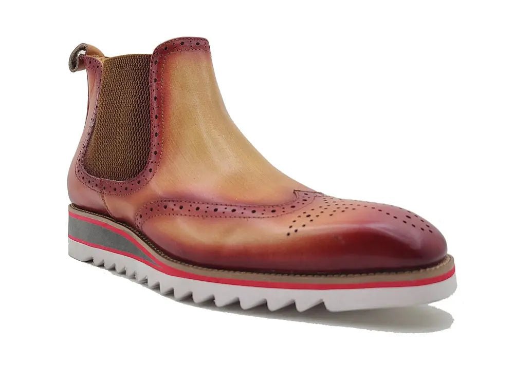 Chelsea Boot Wingtip Two Tone Calfskin Leather Kb550 - 19 Boots by Carrucci Shoes – Don't Panic Shoes