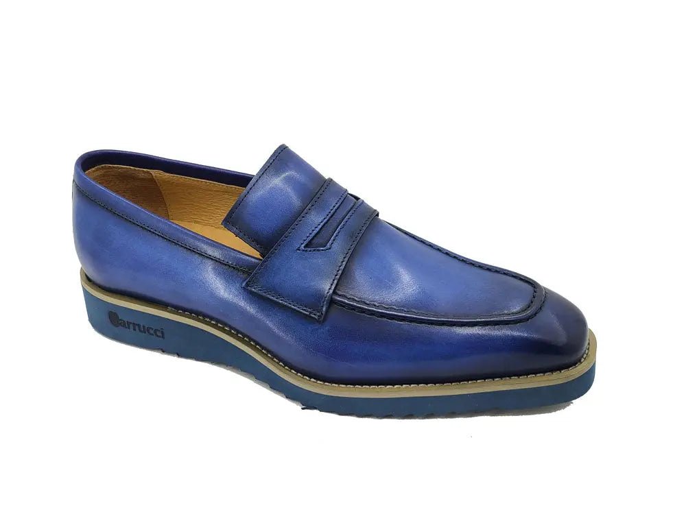 Chic Patina Burnished Penny Loafer Leather Ks518 - 03 Shoes by Carrucci Shoes – Don't Panic Shoes