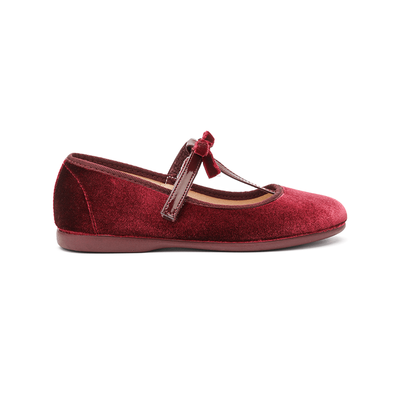 Childrenchic Katie Burgundy Mary Jane Velvet Patent Leather seasonal core FW by Childrenchic – Don't Panic Shoes