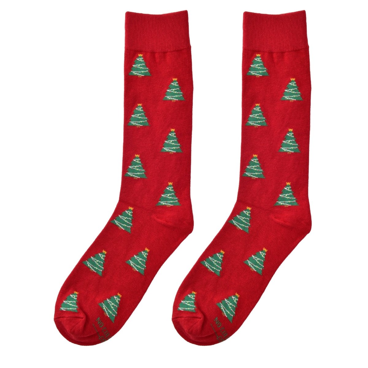 Christmas Tree Socks Unisex Cotton Blend Green Festive Holiday Crew Socks Comfortable Pack Socks by No Cold Feet – Don't Panic Shoes
