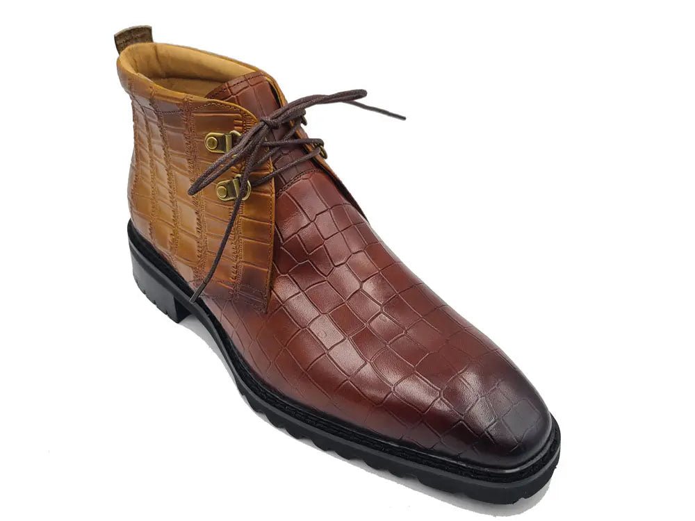 Chukka Boot Leather Alligator Embossed Lug Sole Kb520 - 01 Boots by Carrucci Shoes – Don't Panic Shoes