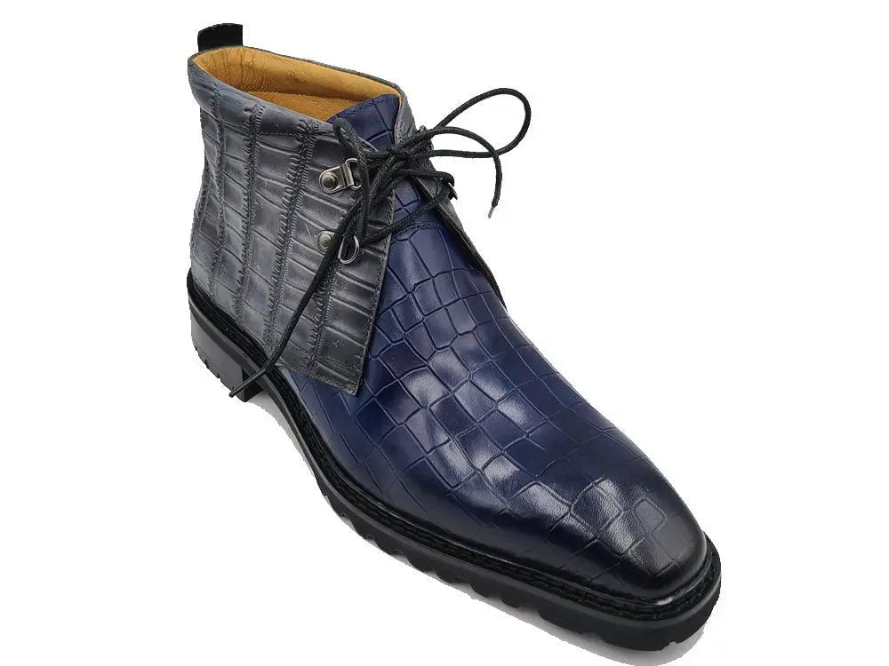 Chukka Boot Leather Alligator Embossed Lug Sole Kb520 - 01 Boots by Carrucci Shoes – Don't Panic Shoes