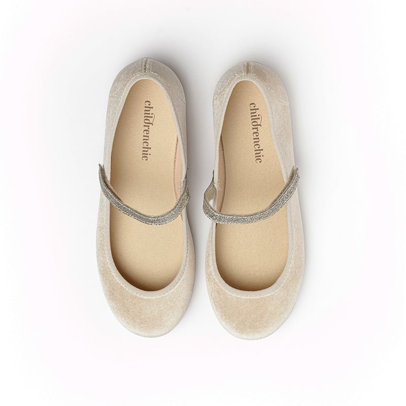 Clara Gold Velcro Non Slip Rubber Sole Padded Insole fashion by Childrenchic – Don't Panic Shoes