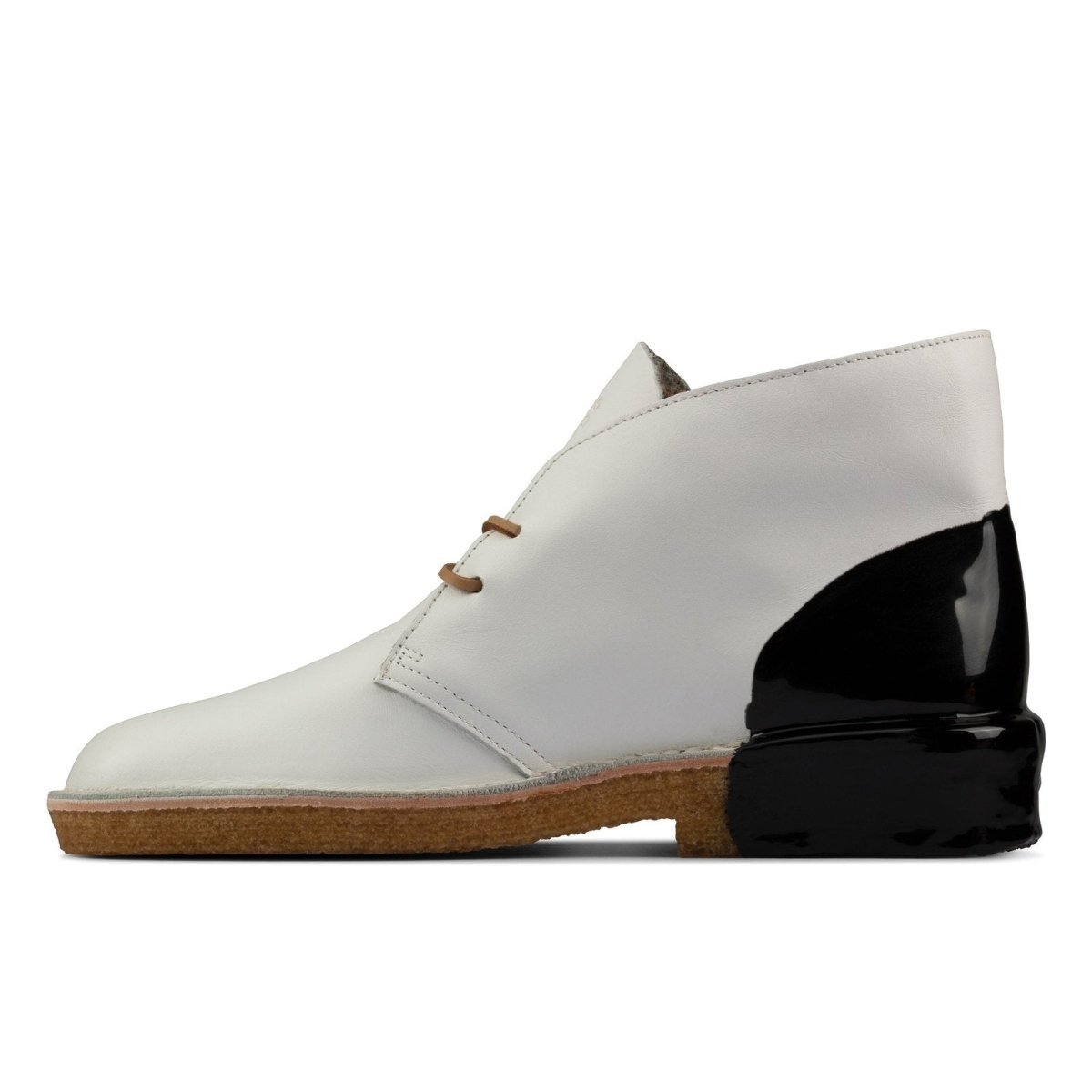 ClarkS Originals Desert Boot Men’s Shoes – Black And White Two - Tone Leather – Style 26159092 – Modern Heritage Classic Boots by Clarks Originals – Don't Panic Shoes