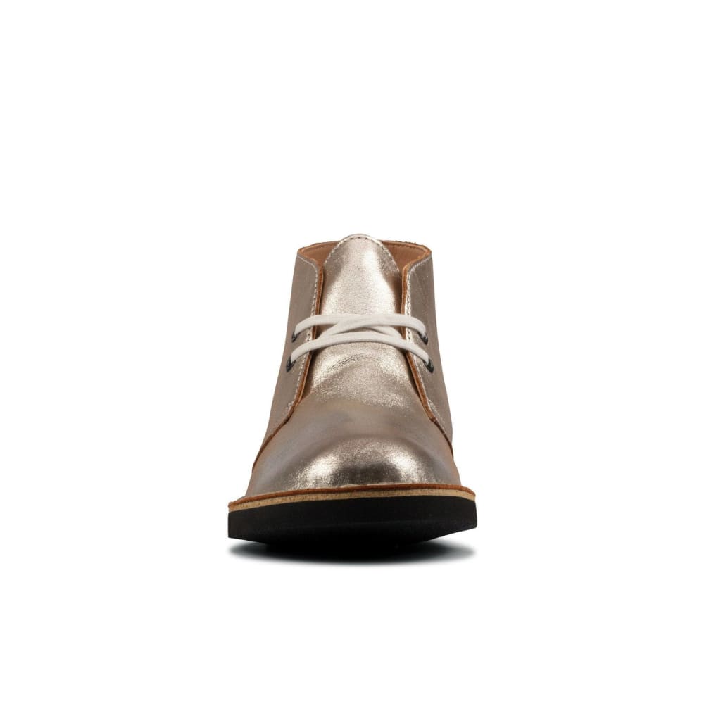 Clarks Originals Desert Boots Women's Silver Leather 26155668 Shoes by Clarks Originals – Don't Panic Shoes