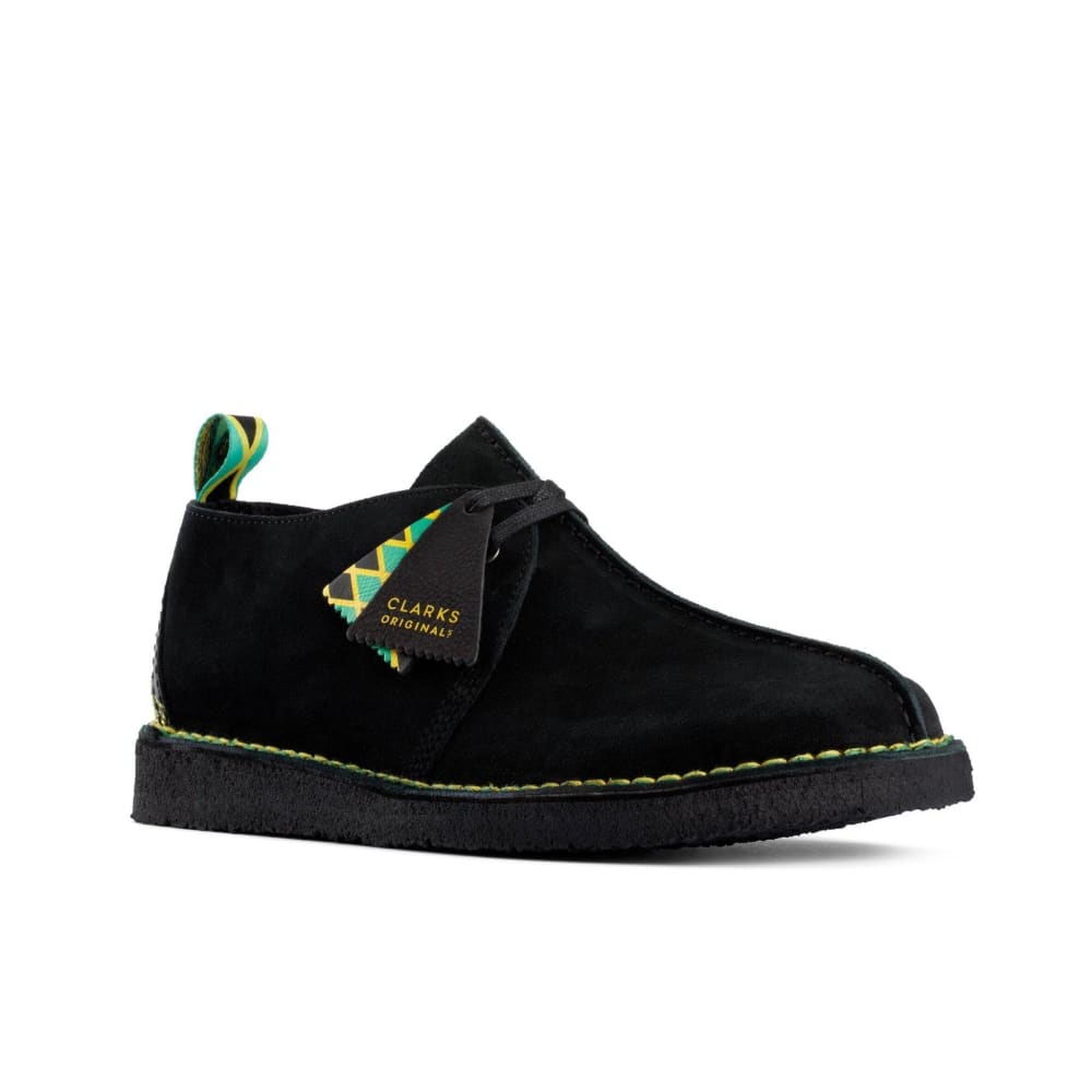 ClarkS Originals Desert Trek “Jamaican Bee” Men’s Black Multi Suede – Limited Edition Island - Inspired Heritage Classic (26156058) Shoes by Clarks Originals – Don't Panic Shoes