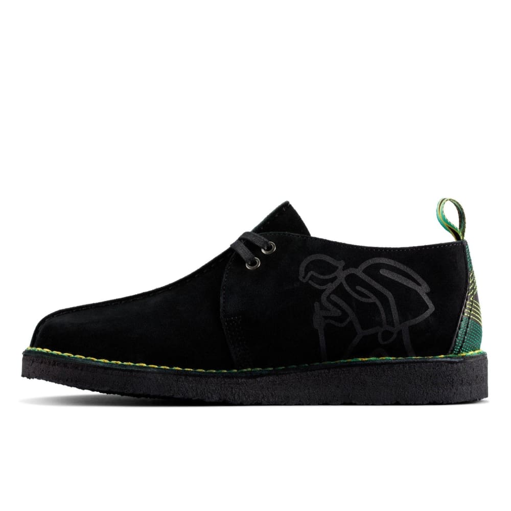 ClarkS Originals Desert Trek “Jamaican Bee” Men’s Black Multi Suede – Limited Edition Island - Inspired Heritage Classic (26156058) Shoes by Clarks Originals – Don't Panic Shoes