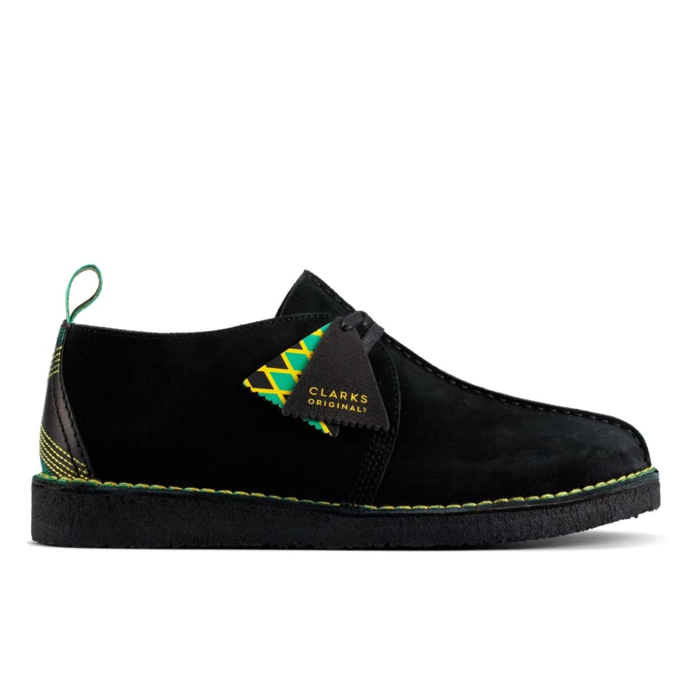 ClarkS Originals Desert Trek “Jamaican Bee” Men’s Black Multi Suede – Limited Edition Island - Inspired Heritage Classic (26156058) Shoes by Clarks Originals – Don't Panic Shoes