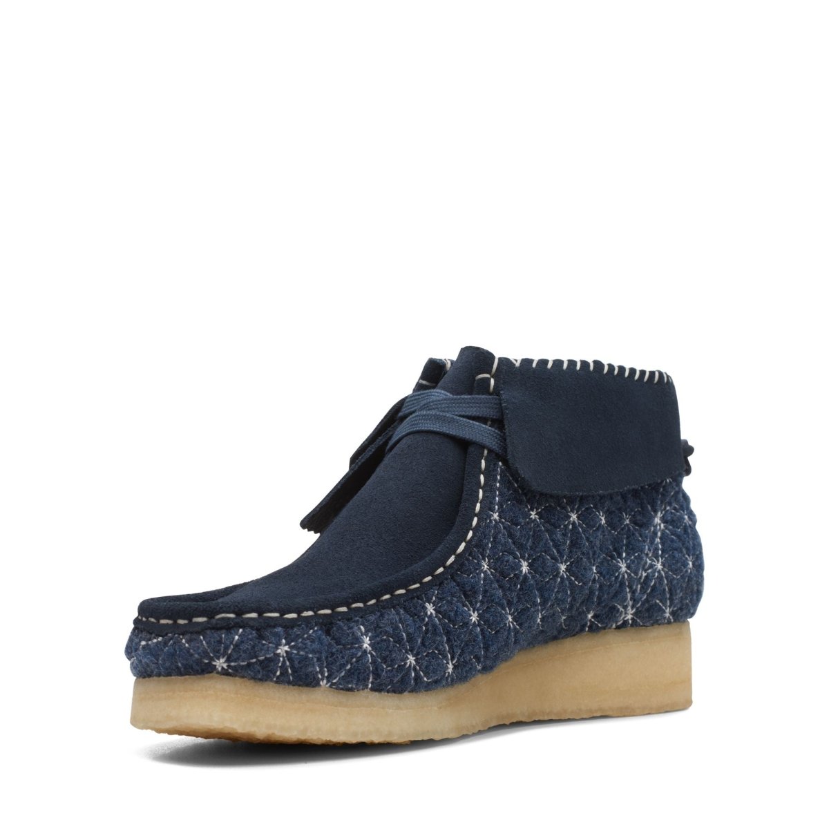 ClarkS Originals Wallabee Boot Women’s Blue Suede 26168706 Footwear by Clarks Originals – Don't Panic Shoes