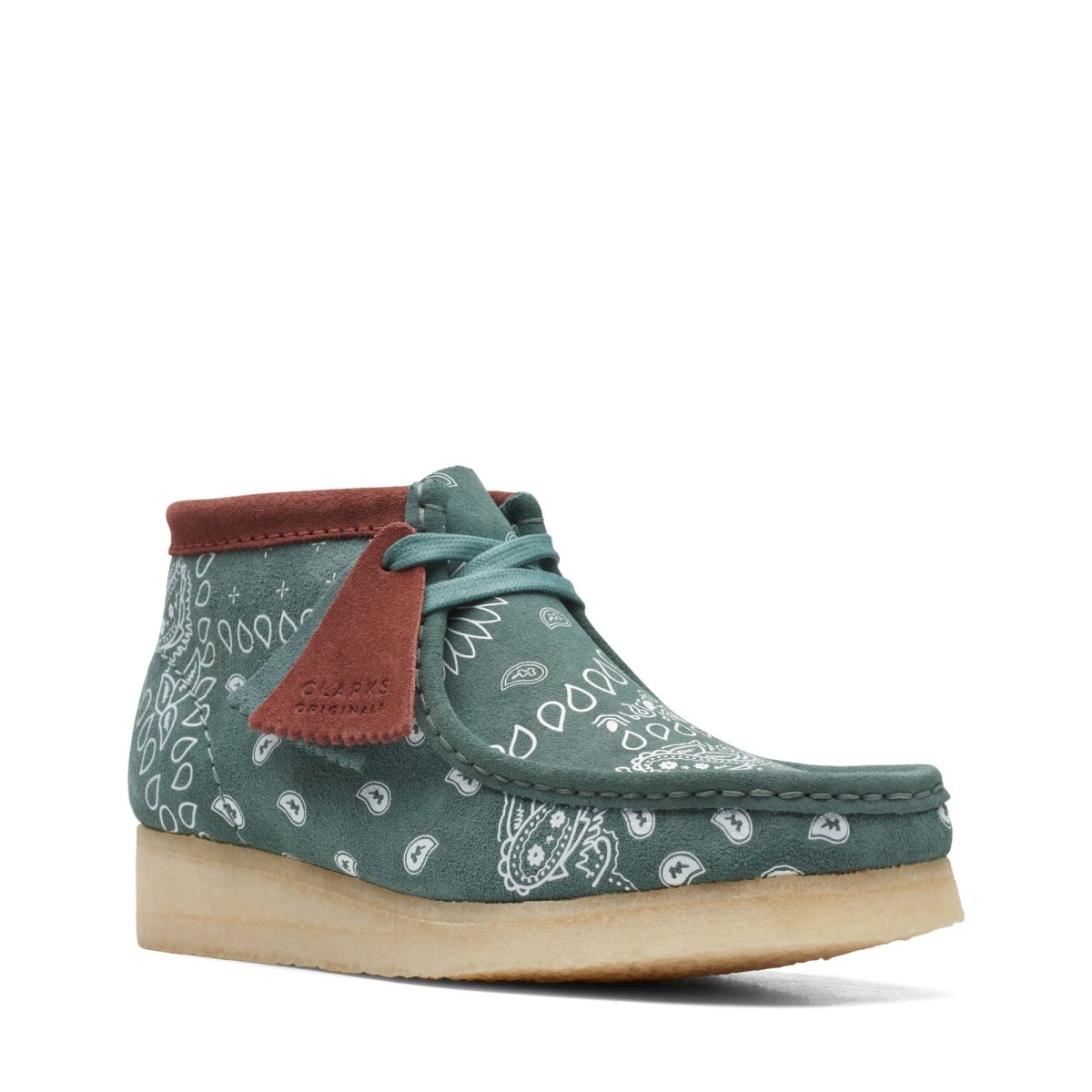 ClarkS Originals Wallabee Boot Women’s Green Suede 26168743 Footwear by Clarks Originals – Don't Panic Shoes