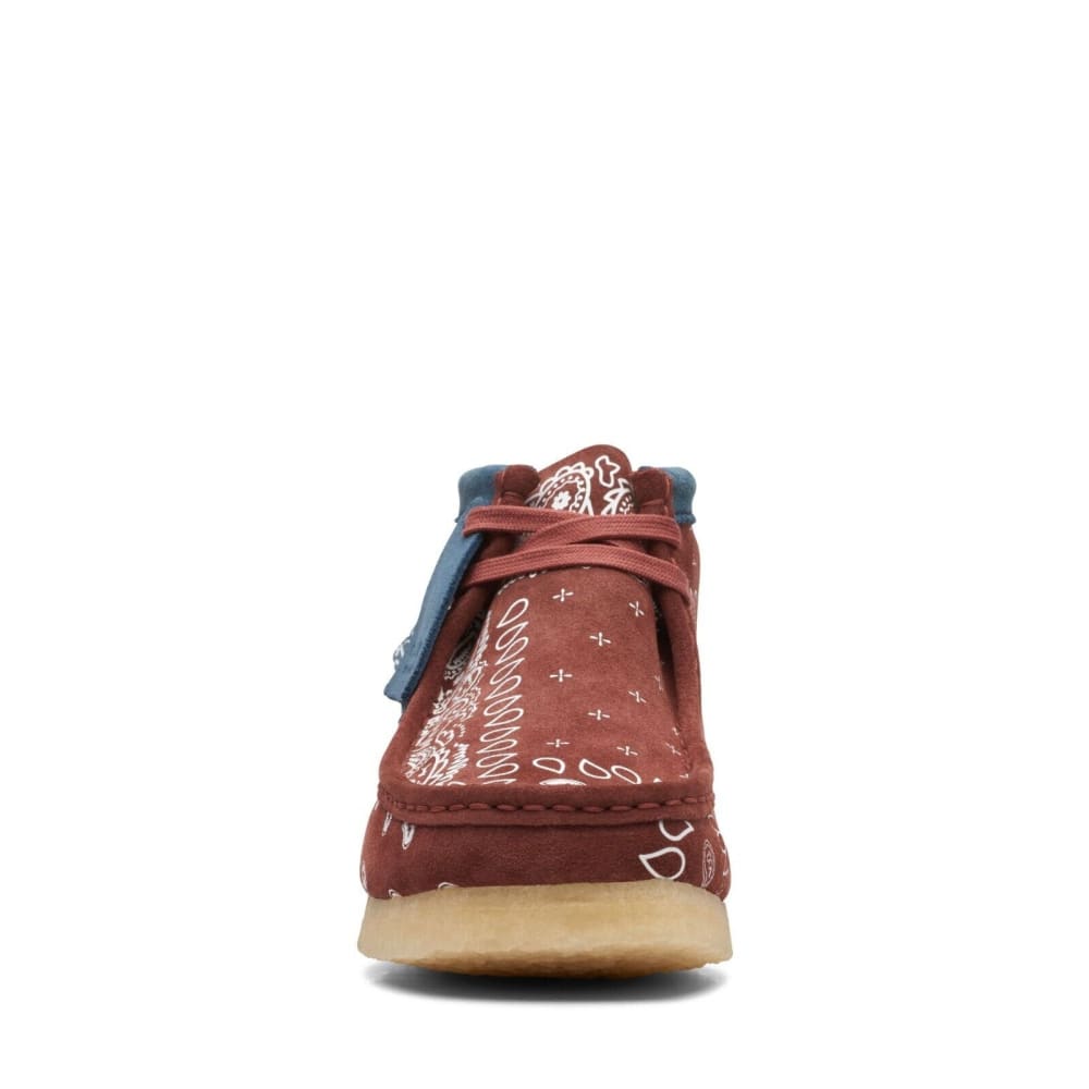 Clarks Originals Wallabee Boots Men's Brick Red Paisley Suede 26168826 Shoes by Clarks Originals – Don't Panic Shoes