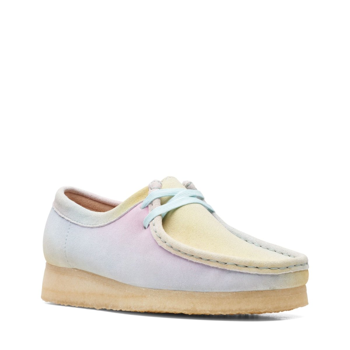 ClarkS Originals Wallabee Women’s White/Blue Leather 26165563 Footwear by Clarks Originals – Don't Panic Shoes