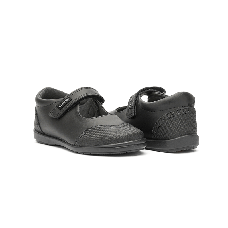 Claudia Black Adjustable Velcro Non Slip Rubber Soles Uniform by Childrenchic – Don't Panic Shoes