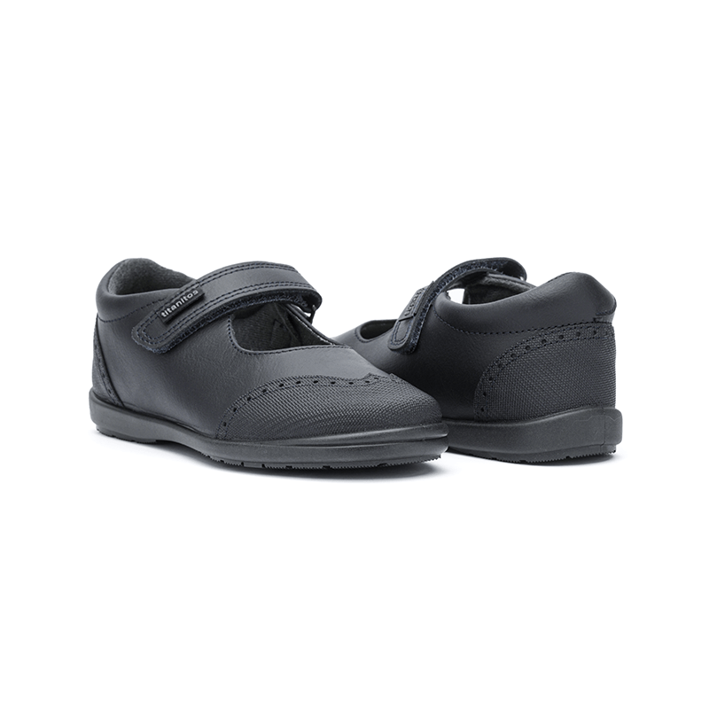 Claudia Navy Adjustable Velcro Non Slip Rubber Soles uniform by Childrenchic – Don't Panic Shoes