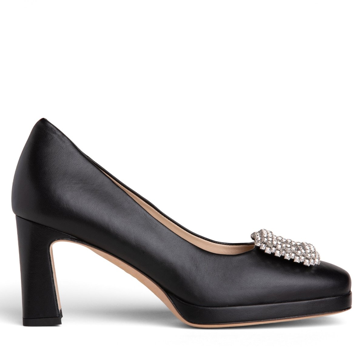 Clementine Women’S Leather Rhinestone Platform Pump 70mm Heels by Beautiisoles – Don't Panic Shoes