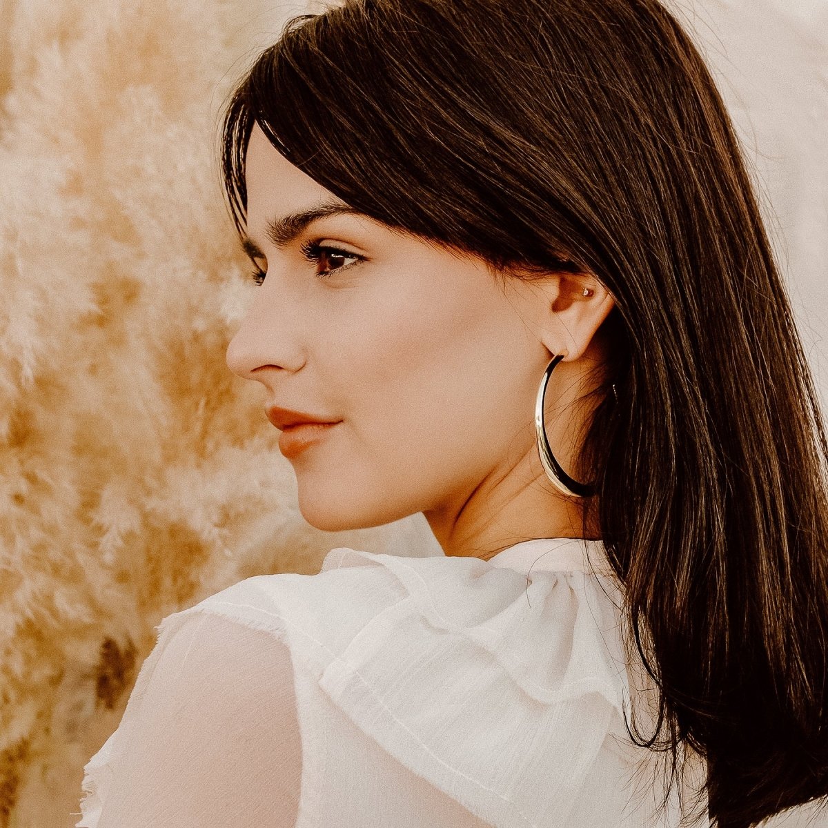 Cleo Hoop Earrings Large Earrings by Rahya Jewelry Design – Don't Panic Shoes