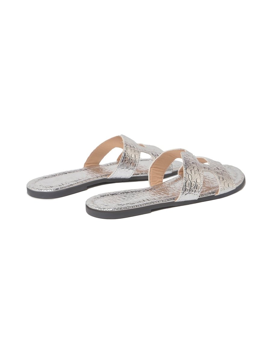 Cleo | Silver Sandals by J.Adams – Don't Panic Shoes
