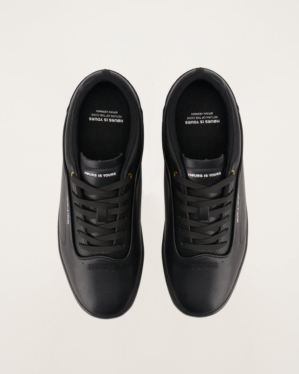 Code V2 Black Leather Footwear by Hours Is Yours – Don't Panic Shoes