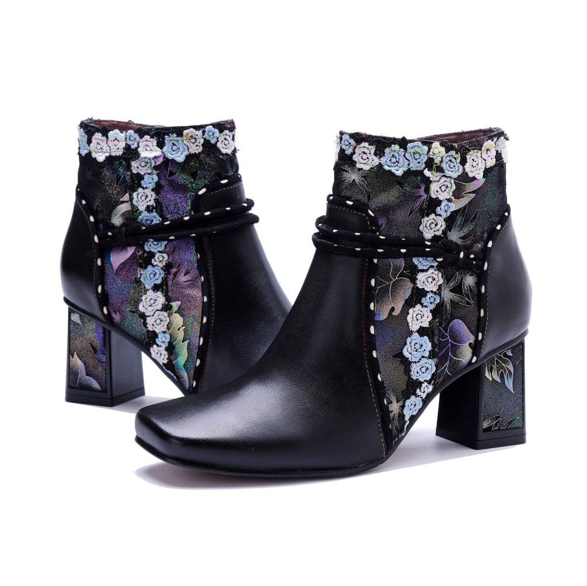 Colorstepshoes Midnight Bloom Ankle Boots ankle boots by Colorstepshoes – Don't Panic Shoes
