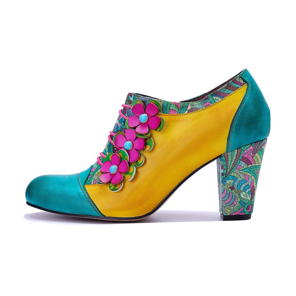 Colorstepshoes Vintage Handmade Bohemian Graffiti Pumps Heels by Colorstepshoes – Don't Panic Shoes