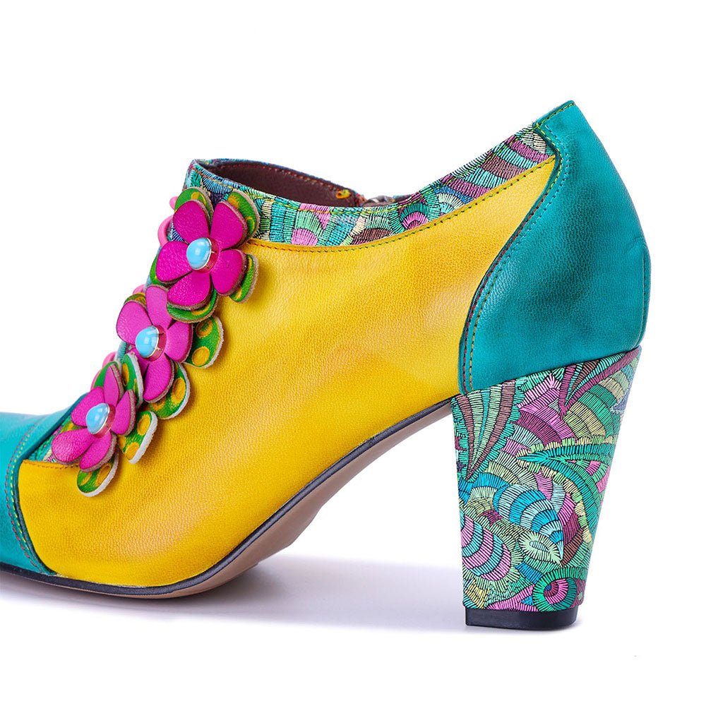 Colorstepshoes Vintage Handmade Bohemian Graffiti Pumps Heels by Colorstepshoes – Don't Panic Shoes