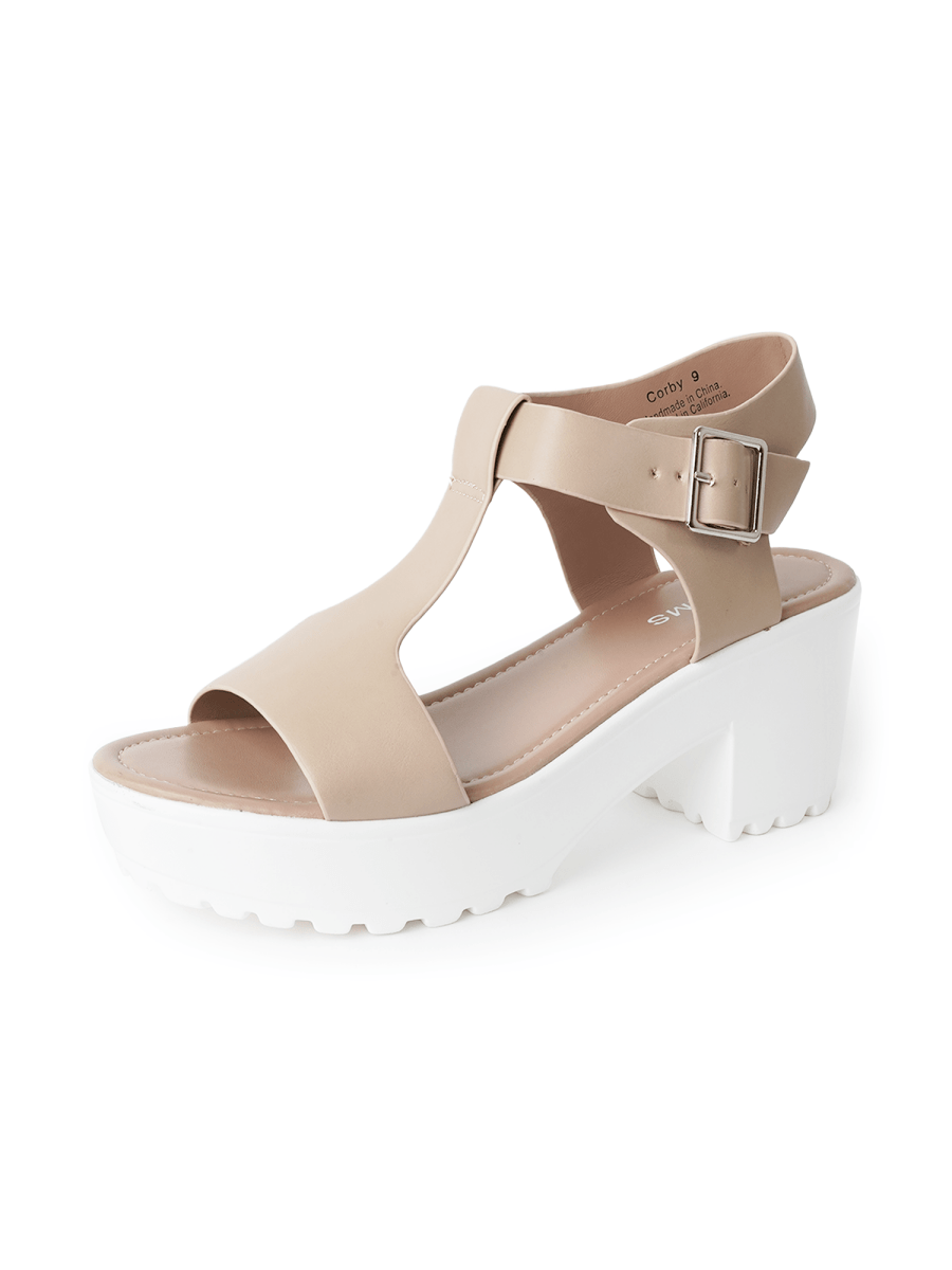Corby | Beige Sandals by J.Adams – Don't Panic Shoes