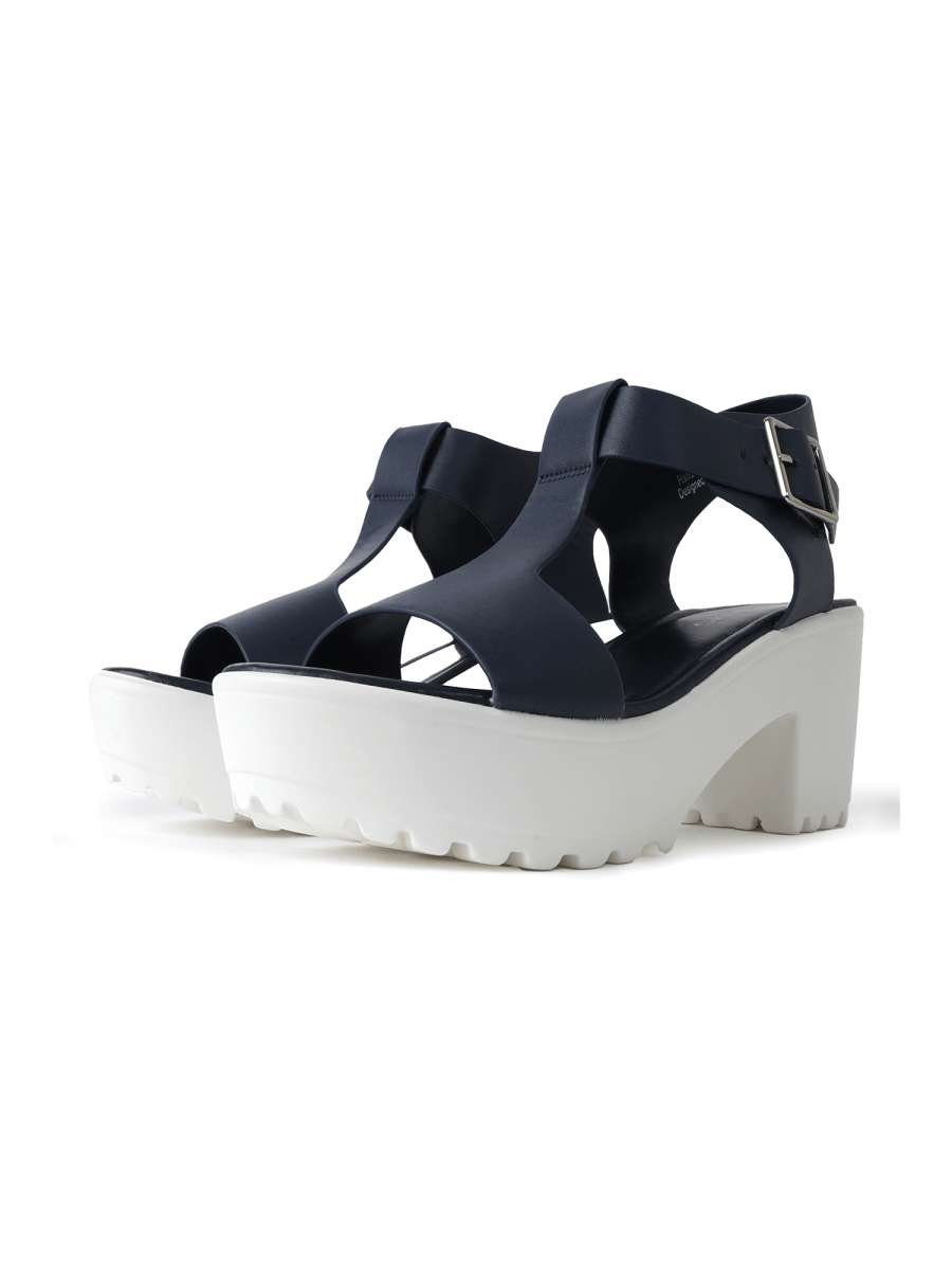Corby | Navy Sandals by J.Adams – Don't Panic Shoes