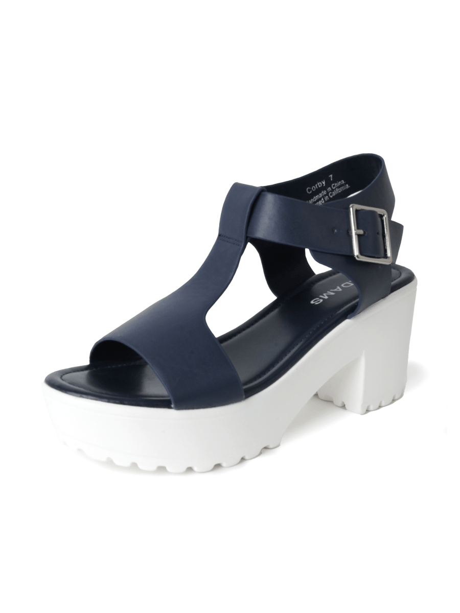Corby | Navy Sandals by J.Adams – Don't Panic Shoes