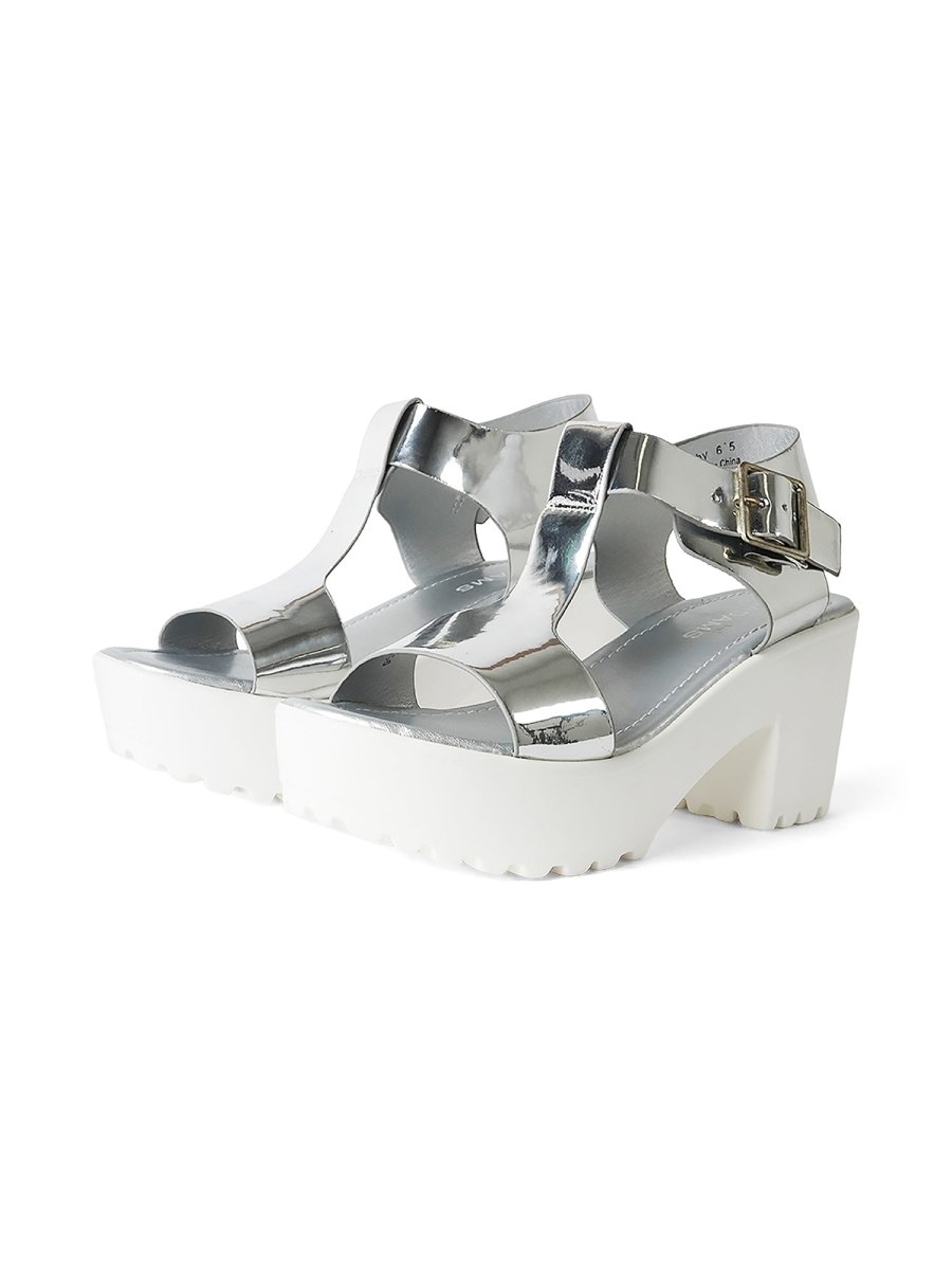 Corby | Silver Sandals by J.Adams – Don't Panic Shoes