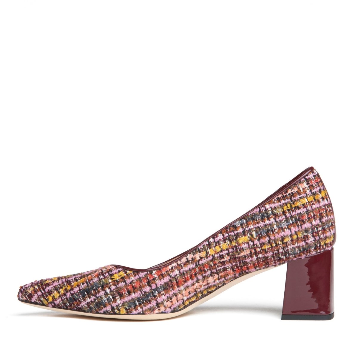 Corina Block Heel Pump Women’S Wool Tweed Leather Comfort Heels by Beautiisoles – Don't Panic Shoes