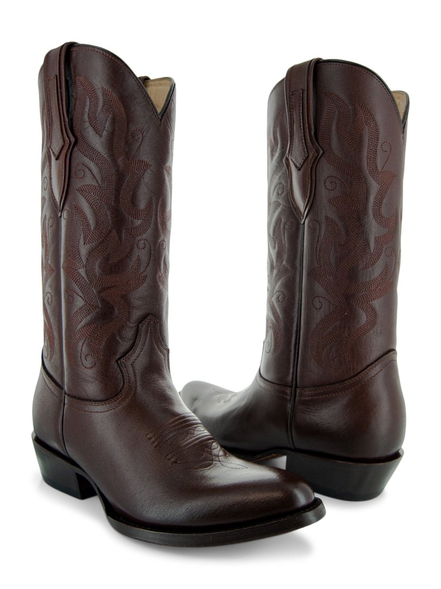 Cowboy Dress Boots | Mens Classic Round - Toe Boots (H7001 - Brown) Cowboy Boots by Soto Boots – Don't Panic Shoes