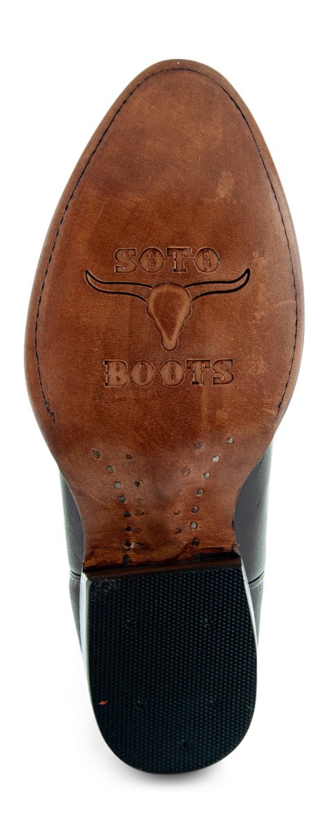 Cowboy Dress Boots | Mens Classic Round - Toe Boots (H7001 - Brown) Cowboy Boots by Soto Boots – Don't Panic Shoes