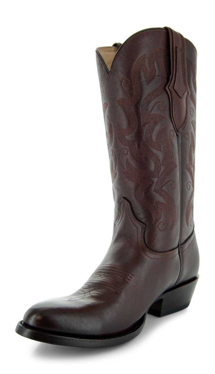 Cowboy Dress Boots | Mens Classic Round - Toe Boots (H7001 - Brown) Cowboy Boots by Soto Boots – Don't Panic Shoes