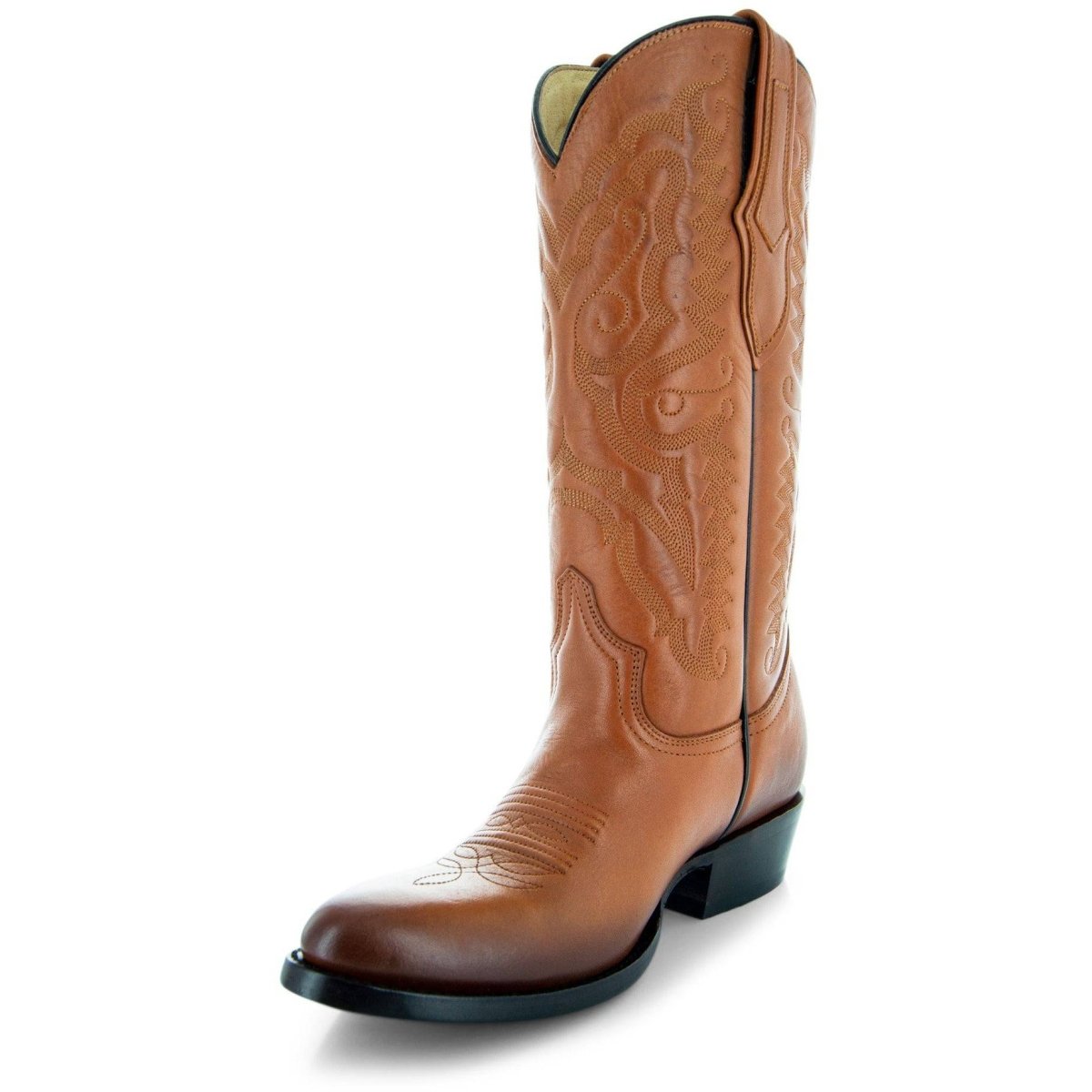 Cowboy Dress Boots | Mens Classic Round - Toe Boots (H7001 - Tan) Cowboy Boots by Soto Boots – Don't Panic Shoes