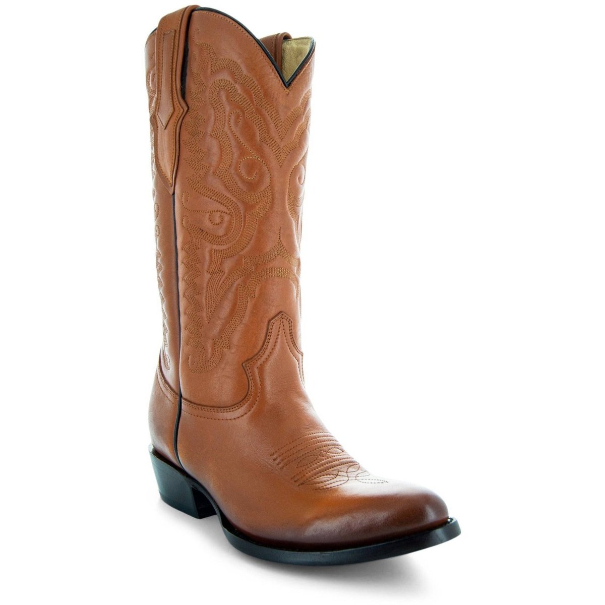 Cowboy Dress Boots | Mens Classic Round - Toe Boots (H7001 - Tan) Cowboy Boots by Soto Boots – Don't Panic Shoes