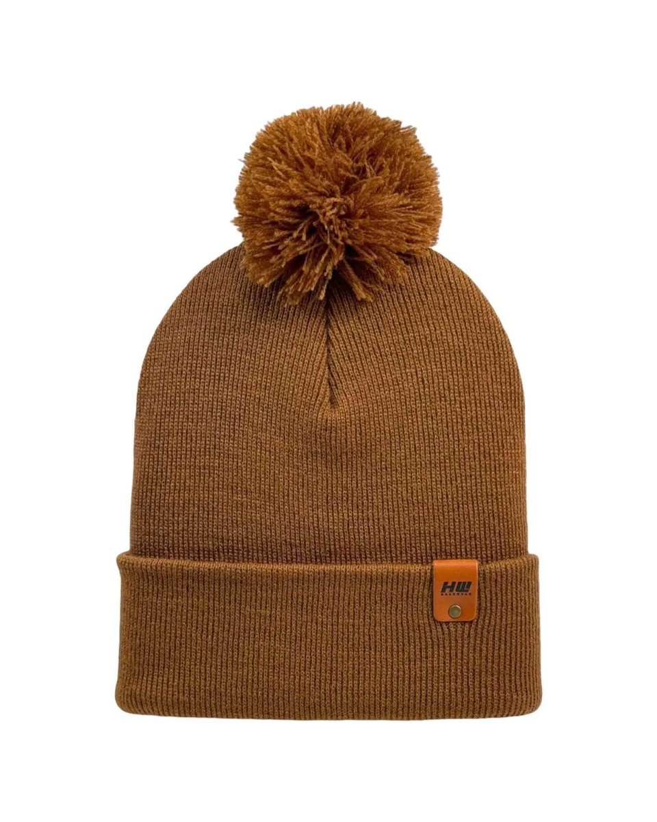 Cpp1 Haakwear Pompom Beanie Knit Hat Camel Brown Cpp1 Beanie by Haakwear Usa – Don't Panic Shoes