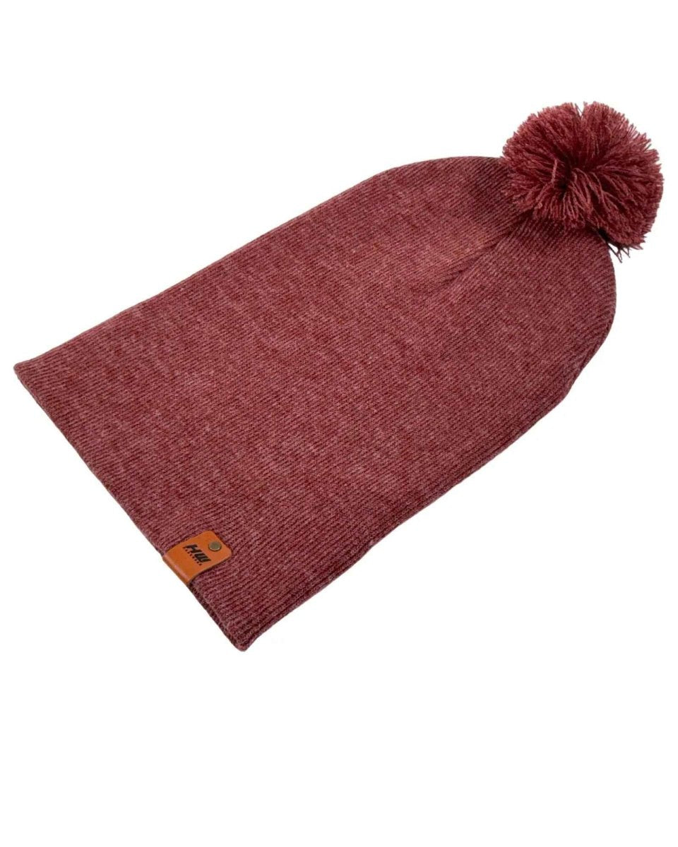 Cpp1 Haakwear Pompom Beanie Wool Rusty Burgundy Cpp1 Beanie by Haakwear Usa – Don't Panic Shoes