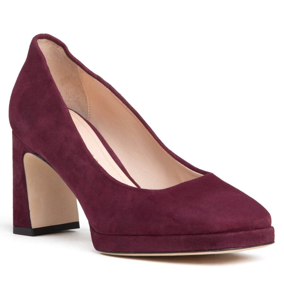 CriStina Platform Pump Women’s Burgundy Suede 70mm Heel Heels by Beautiisoles – Don't Panic Shoes