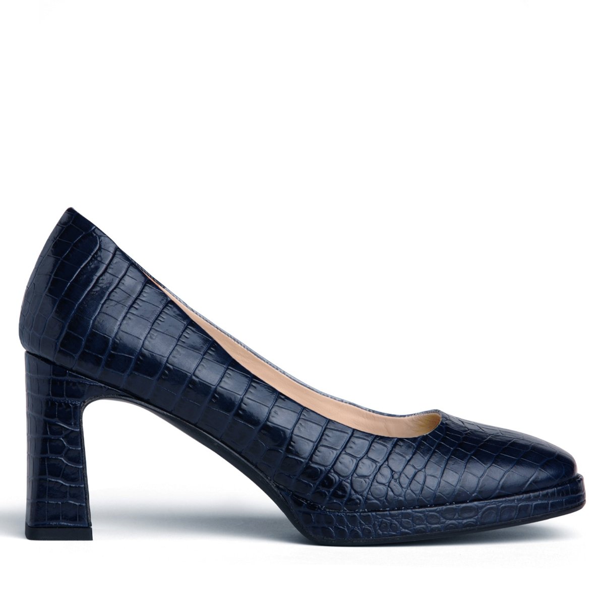 CriStina Women’s Navy Embossed Crocodile Leather Pump Heels by Beautiisoles – Don't Panic Shoes