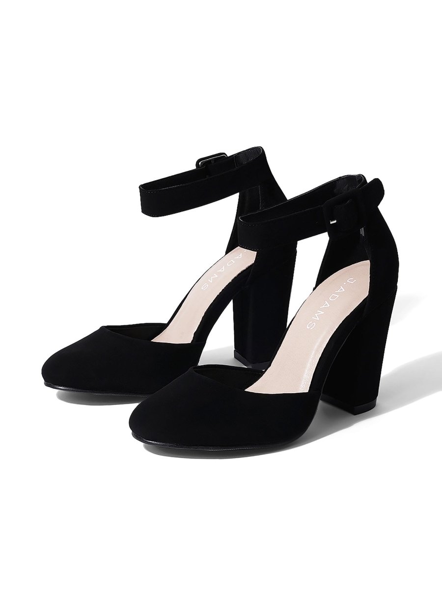Cuppy | Black Nubuck Heels by J.Adams – Don't Panic Shoes
