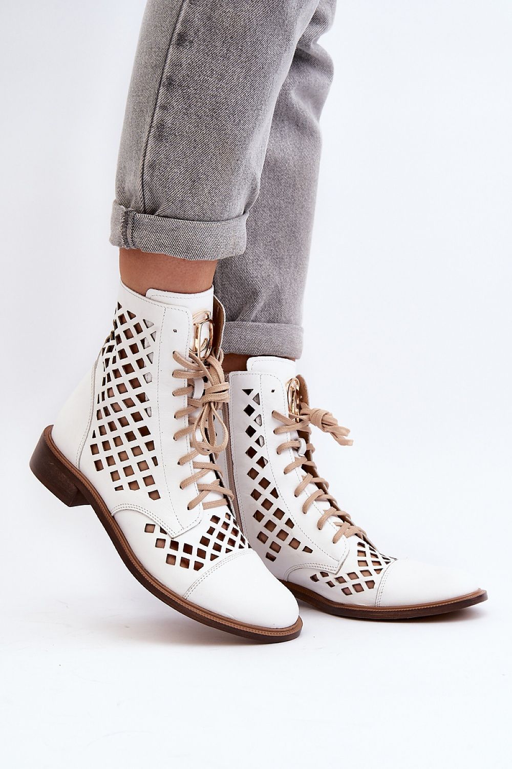 Solvitta Perforated Leather Boots