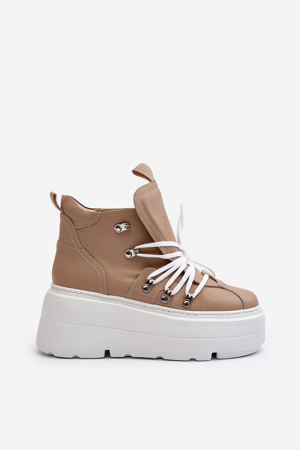 Ermelle Sculpted Platform Sneakers Everyday Wear Leather