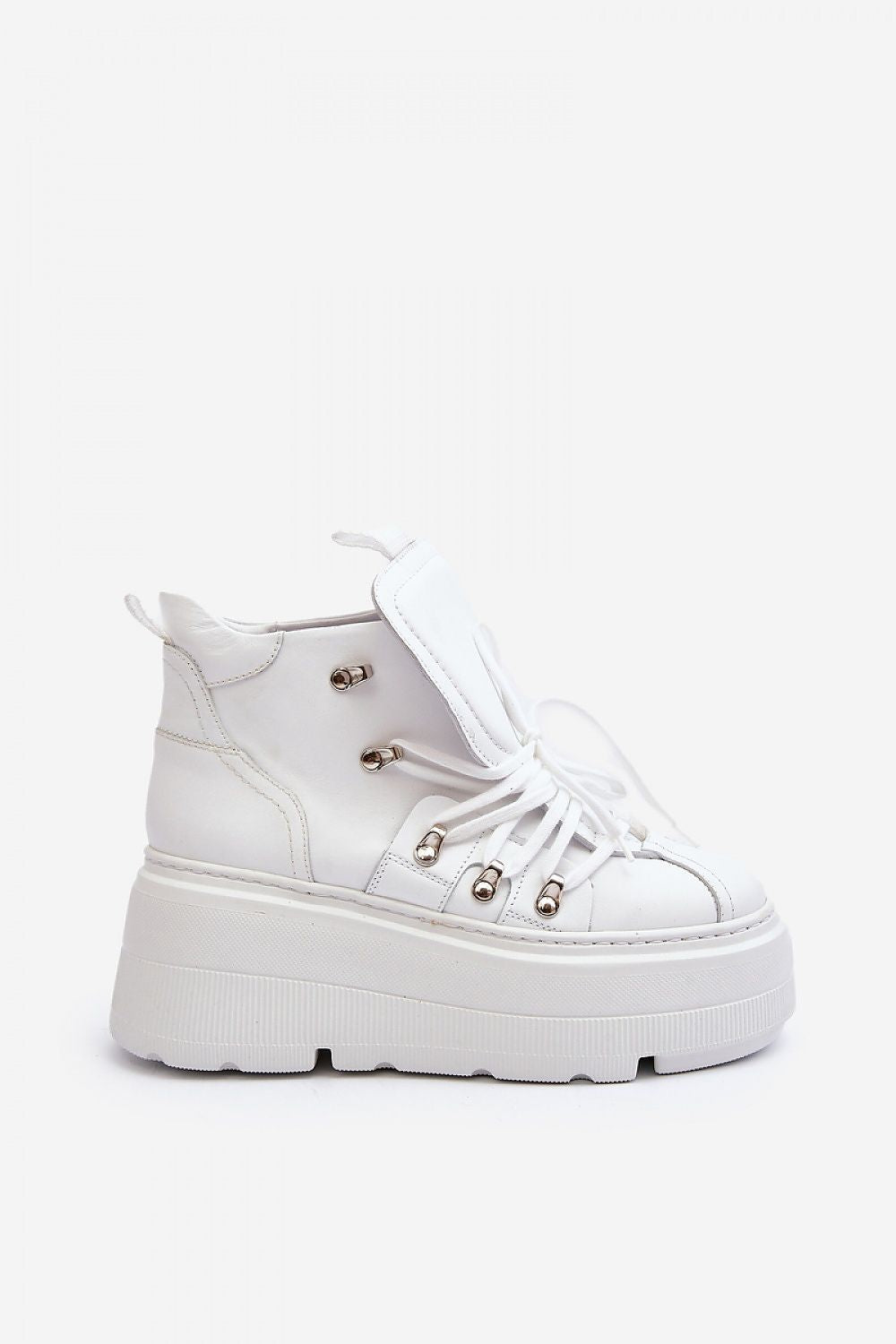 Ermelle Sculpted Platform Sneakers Everyday Wear Leather