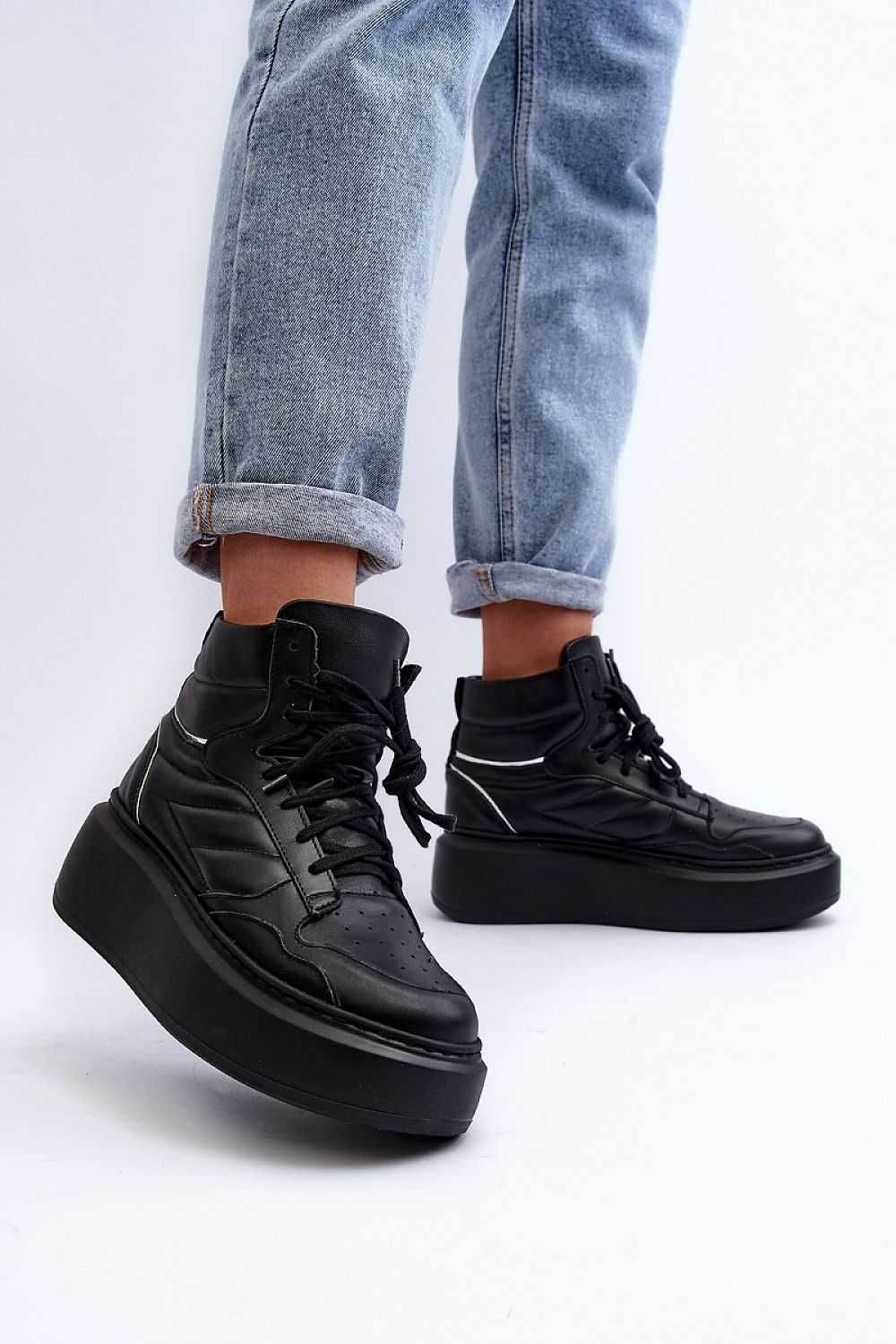 Valonne Leather Platform Trainers