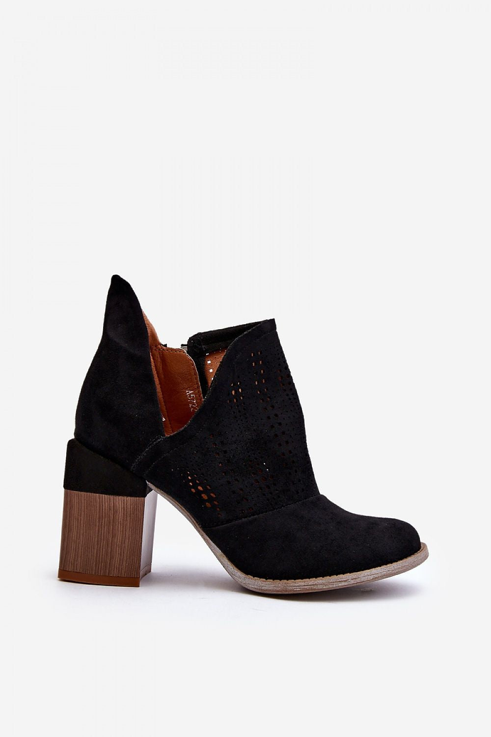 Ellavira Cutout Suede Block Heel Boots